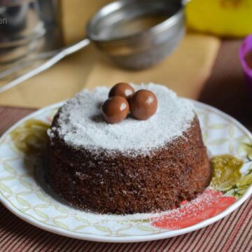 Microwave Eggless Chocolate Cake