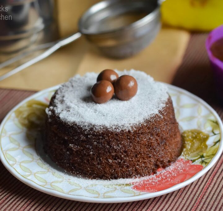 Microwave Eggless Chocolate Cake