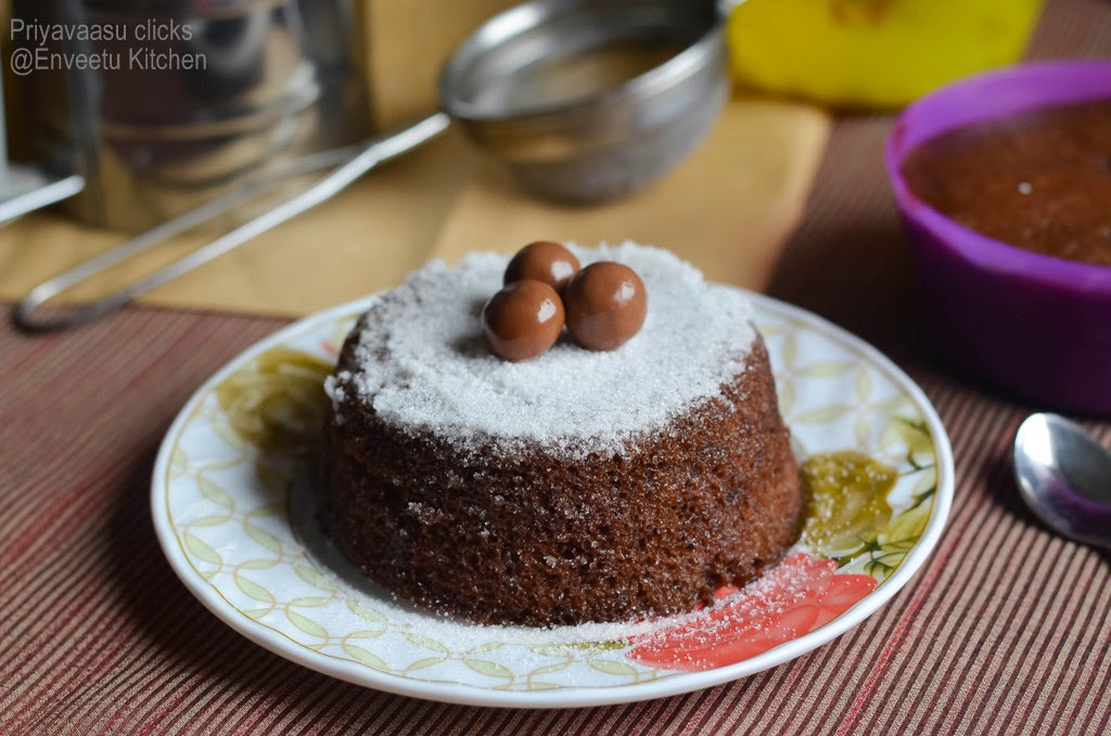 Eggless Microwave Chocolate Cake - I camp in my kitchen