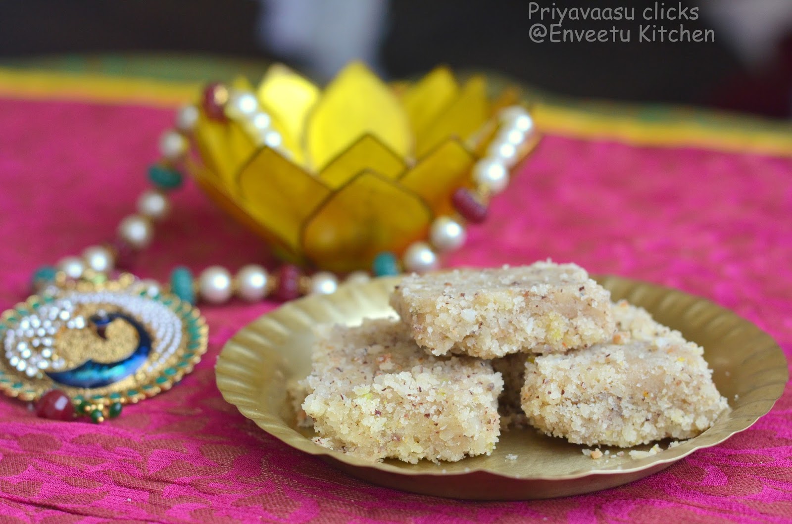 Pista burfi with coconut