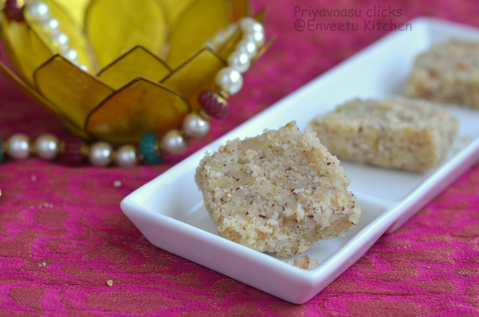 Kesar coconut burfi