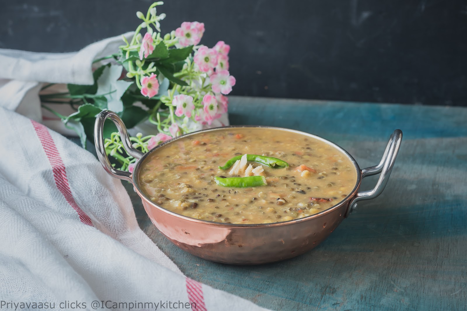 Punjabi dal in a serving bowl