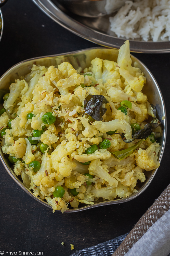 Cauliflower Poriyal | Cauliflower Stir-fry |South-Indian Lunch #3 - I ...