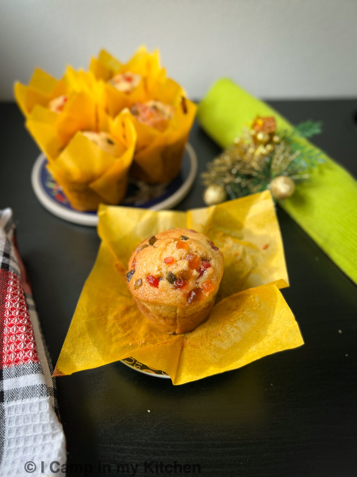 Vanilla Tutti Frutti Muffins | Eggless - I camp in my kitchen