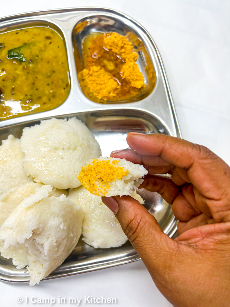 Best idli with tasty milagai podi