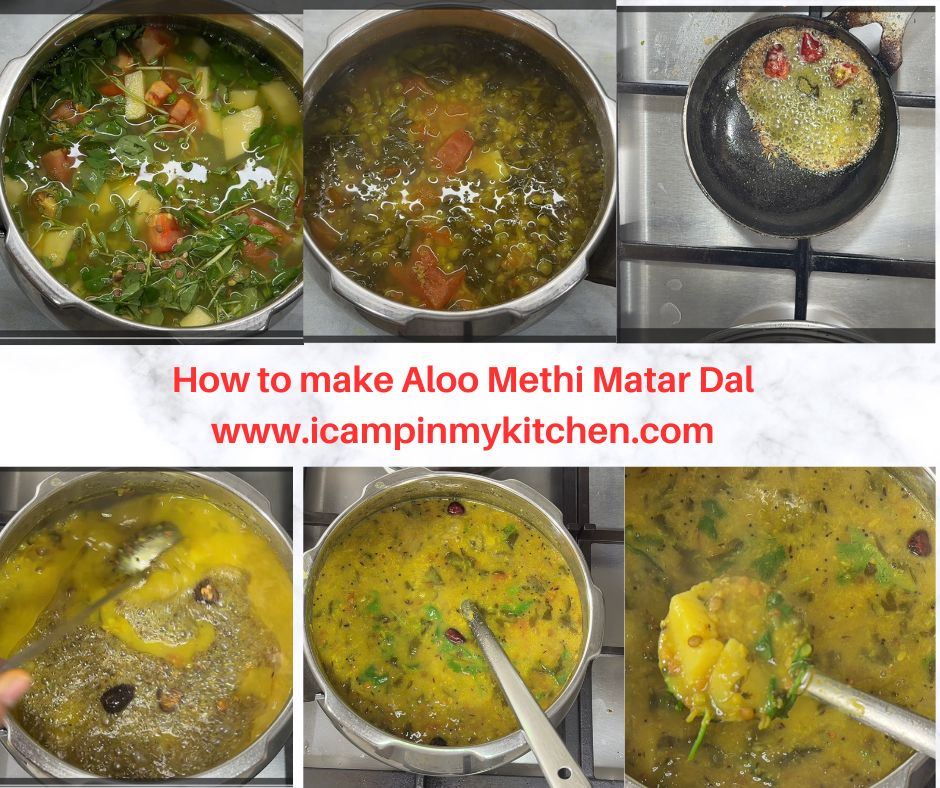 Lets make pressure cooker methi matar dal